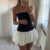 Vintage Strapless Mini Dress Summer Off Shoulder Backless Puff Bubble Dress Cocktail Party Night Short Dresses Women Streetwear