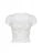 Solid Bust Ruched Tie Patchwork Lace Short Sleeve White T-Shirt Women Balletcore Y2K Cute Clothes
