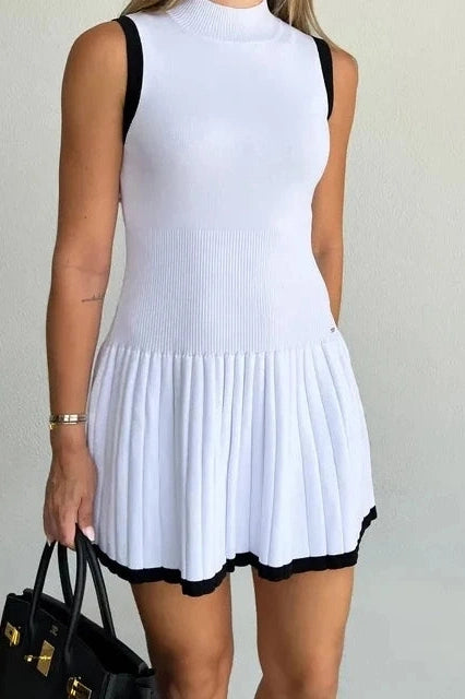 Sleeveless Pleated Mini Dress
