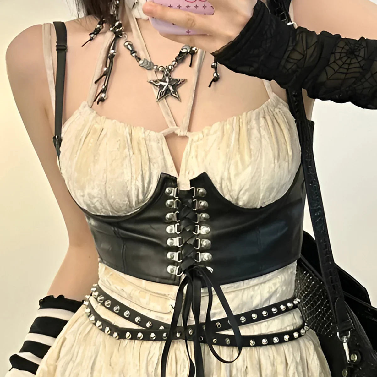Dark Style Belted Corset