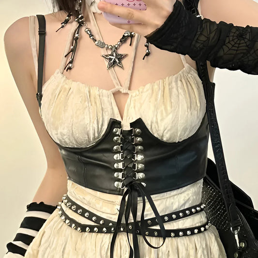 Dark Style Belted Corset