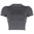 Solid O-neck Crop Top Women Casual Basic Short Sleeve Fitted T-shirt Summer Minimalist Outfits High Street Lady Tee