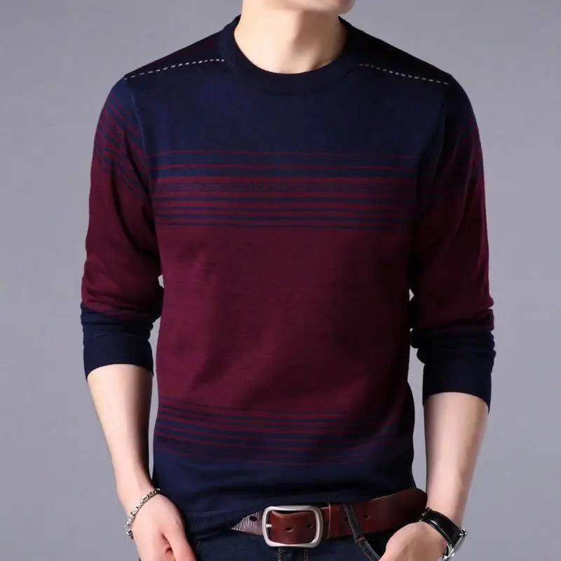 Winter KPOP Harajuku Sweater Man All Match Thick Knitting Tops Loose Casual Long Sleeve Pullover Y2K T-shirts