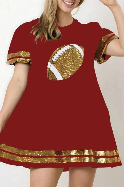 Short Sleeve Patchwork Loose Mini Dress