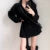 Autumn Korean Chic Elegant Trench Coat Pleated Dresses for Women Belt Turn-down Collar Double Breasted Solid Female Vestidos New