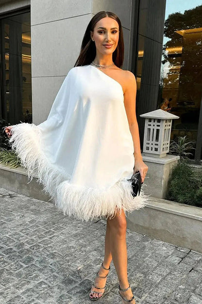 One Shoulder Loose Mini Dress