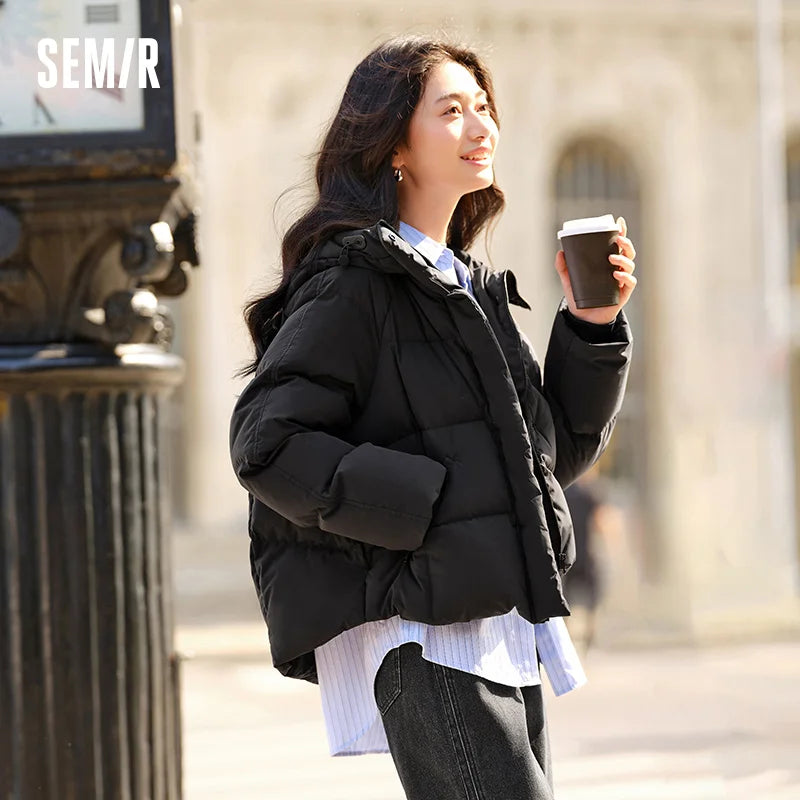 Down Jacket Women Loose Hooded  New Winter Waterproof and Windproof Outerwear