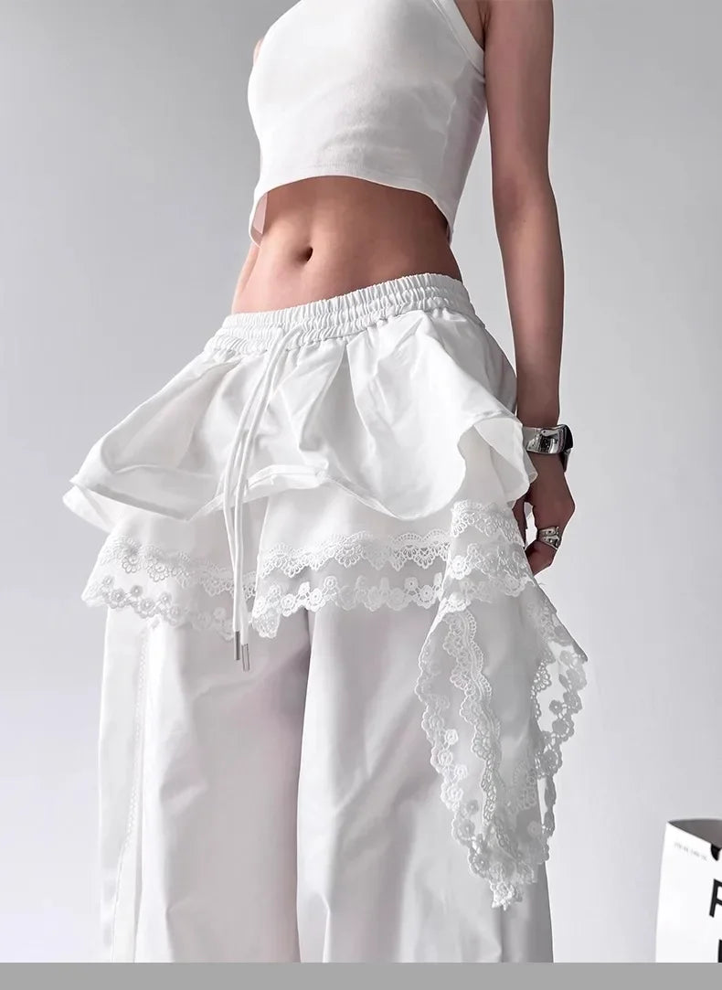 Lace Patchwork Cargo Pants