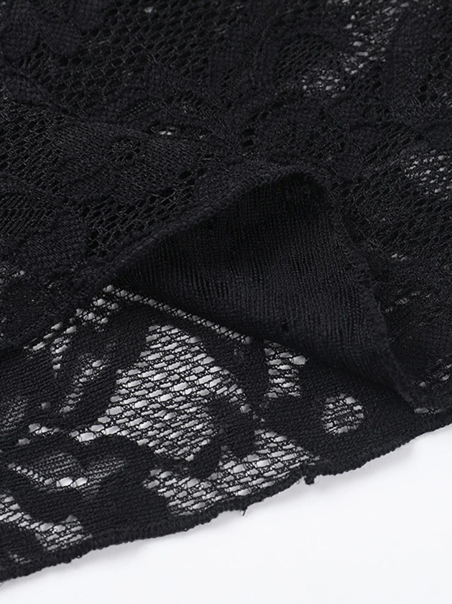 Lace Flare Sleeve Mesh Top