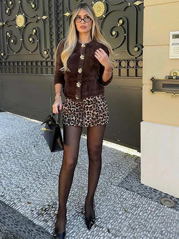 Faux Fur Half Sleeve Cardigans Women Single Breasted O-neck Loose Casual Wine Red Sweater Female Furry Autumn Chic Tops