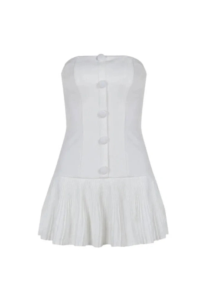 Elegant Pleated Backless Slim Mini Dress
