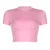 Solid O-neck Crop Top Women Casual Basic Short Sleeve Fitted T-shirt Summer Minimalist Outfits High Street Lady Tee
