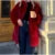Luxury Women’s Red Faux Fur Long Overcoat Fleece Thick Warm Full Sleeve Lapel Cardigan Coat  Winter Fashion Loose Outerwear