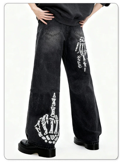 Straight Leg Skull Pants