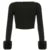 Y2K Fur Long Sleeve Crop Top Black Square Collar Women Fitted T-shirt 2000s Fashion High Street Sexy Tee Aesthetic