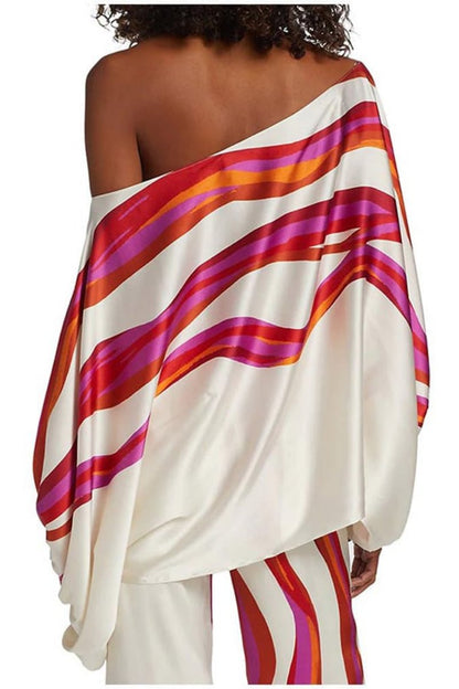 Conjunto de dos piezas con ondas abstractas - Fucsia
