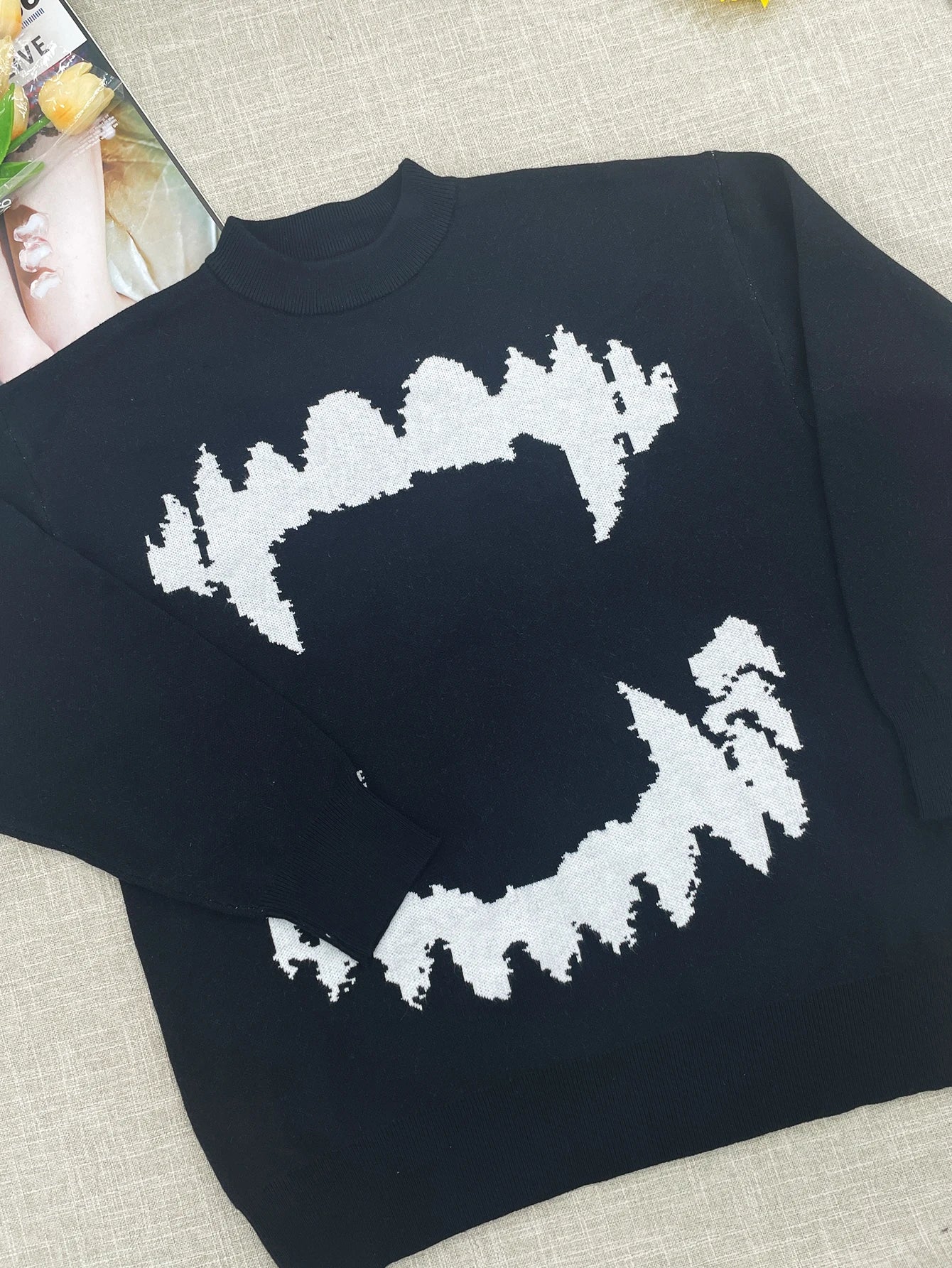 temperament commuter style pullover sweater for women’s autumn and winter new loose all-match crew-neck knitwear