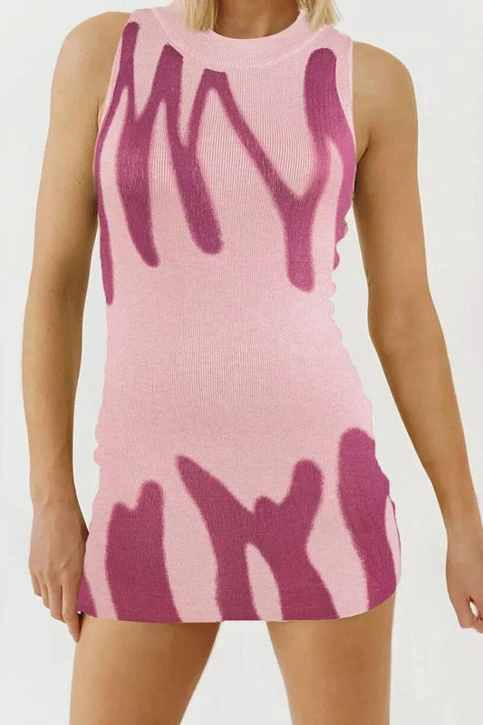 Backless Straps Sleeveless Slim Fit Mini Dress