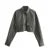 Autumn New Women’s Wear Design Sense: A Small Number Polo Neck Loose Windbreaker Fabric Short Shirt 4432029