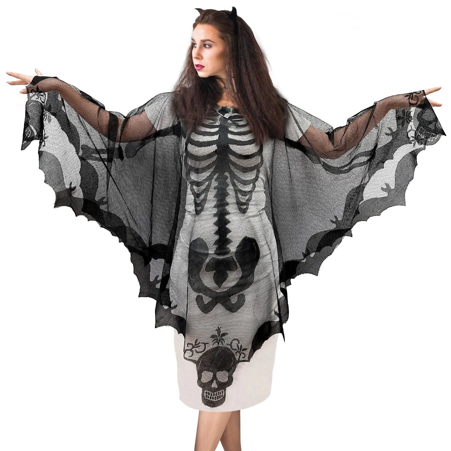 Skull Print Square Cloak