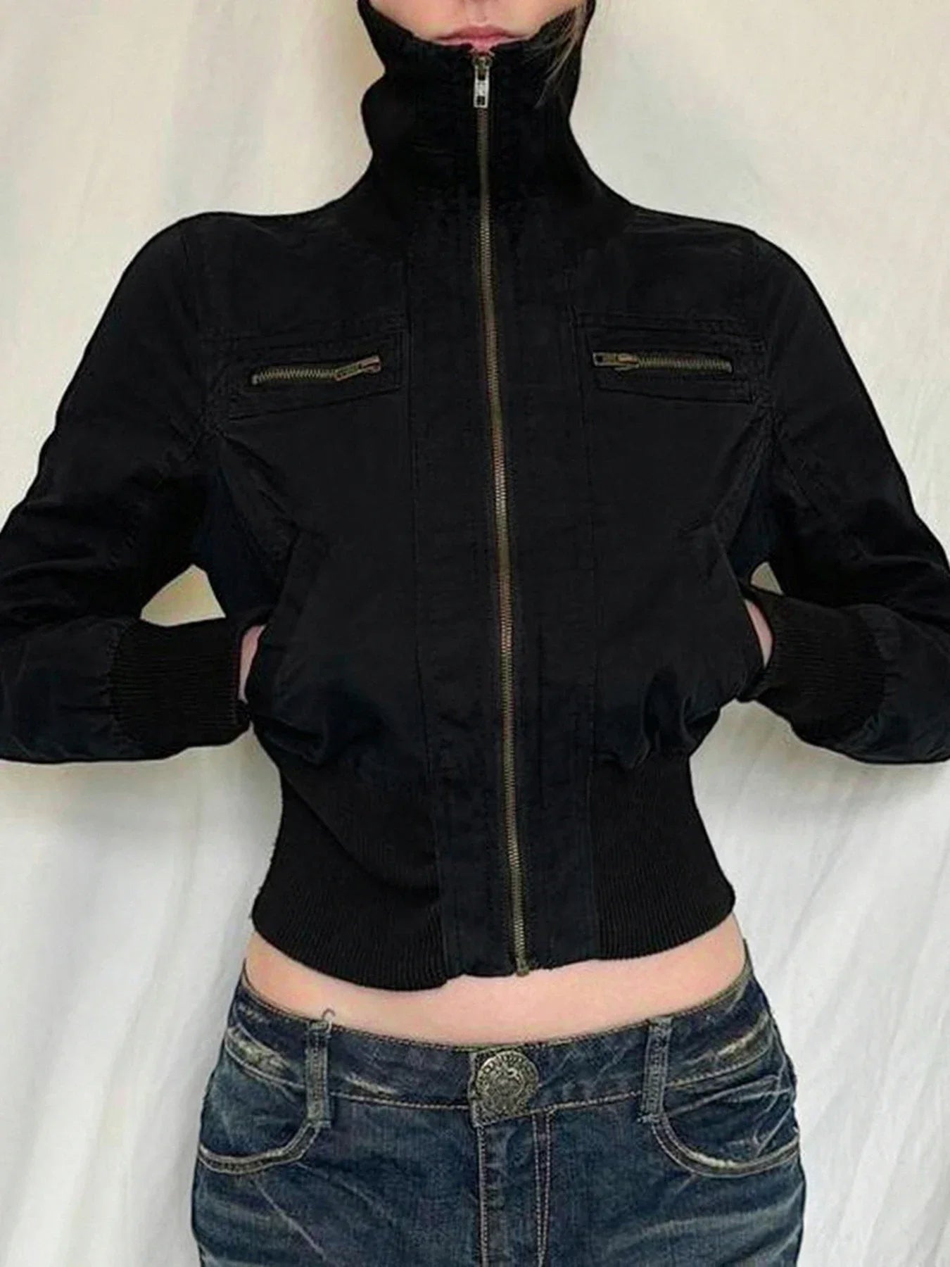 Turtleneck Slim Bomber Jacket