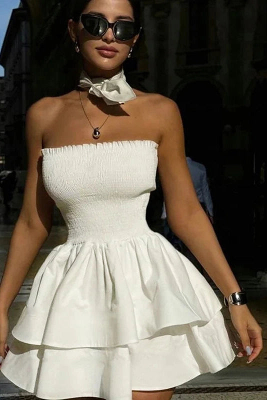 Strapless Slim Fit Backless Mini Dress - Strapless Mini Dress