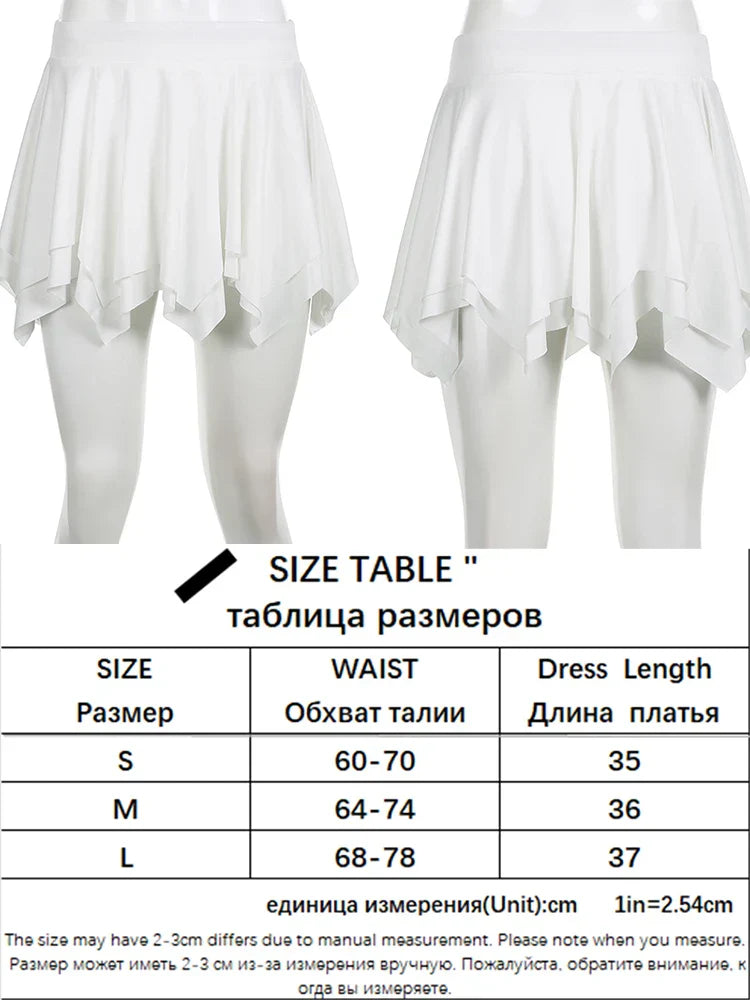 Voguable  Asymmetrical A-line Pleated Mini Skirt Low Waist Fairycore Sweet Short Skirts Aesthetic Cute Coquette Outfit Y2K Women