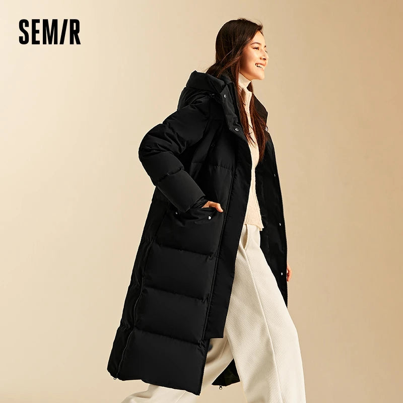 Down Jacket Women Long Length  New Winter Goose Down Women’s Clothing Warm Outerwear Jacket
