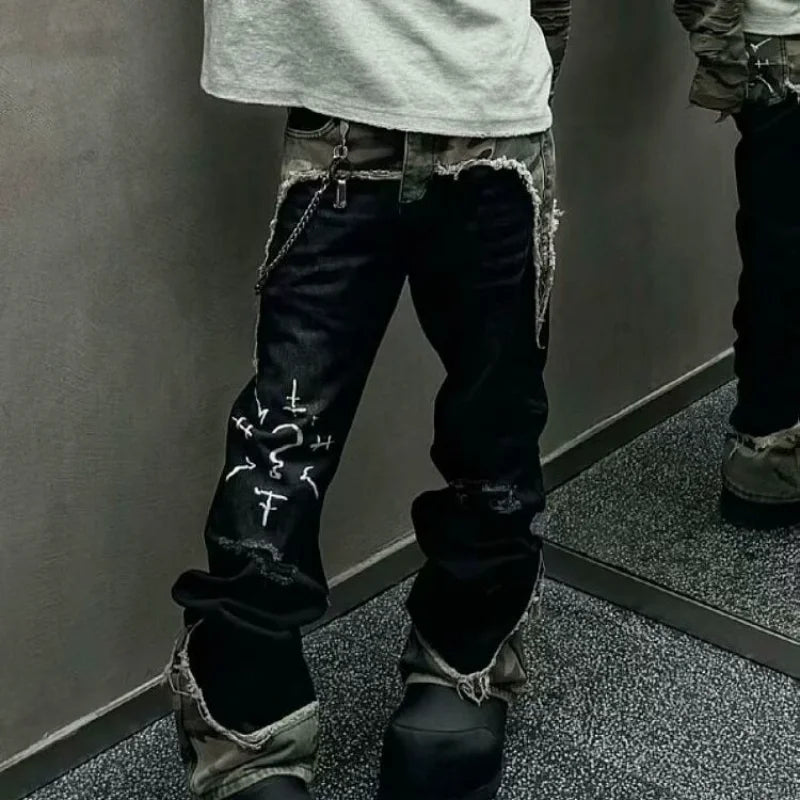 Vintage Camo Stitch Detail Pants