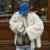 Winter Ins Hot Fashion Girls Oversized Gradient Fur Coat Women Thick Warm Outerwear Fluffy Faux Fox Fur Jacket
