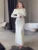 Fashion Knit Long Dress Off-Shoulder Female Ribbed Loose High Waist Elegant Autumn Party Dress Ladies Knitwear Maxi Dress