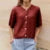 Vintage Button Up Short Sleeve Cardigans Preppy Aesthetic Y2K Knitted Sweater T-shirt Women Loose Fit Knitwear Tops High Street