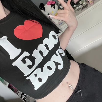 Y2K New Printed T-shirt Fashion Casual Short sleeved Short Top Summer Sexy Electronic Girl T-shirt Women’s Clothing