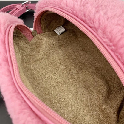 Luxury Brand Designer Box Bag Women  Winter Trendy Faux Fur Shoulder Bags Handbag Y2k Girls Fashion Festival Crossbody Bag