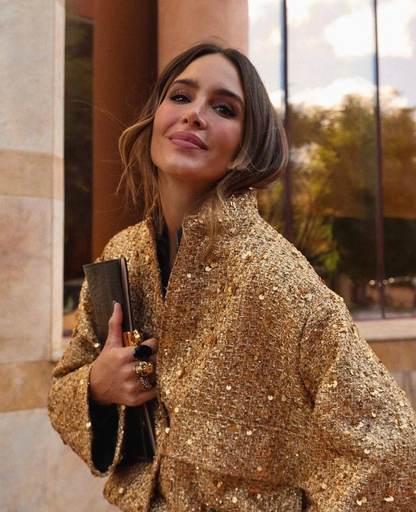 Women's Elegant Sequined Blazer with Pockets | Ideal for All Seasons