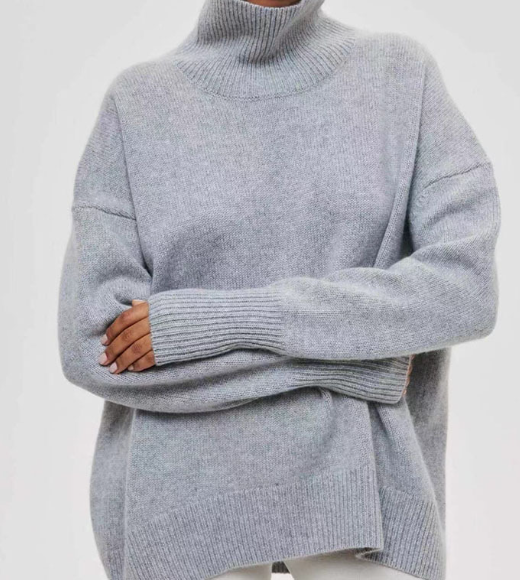 Jersey de cuello alto de punto suave para mujer | Ideal para otoño/invierno