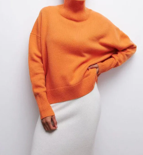 Jersey de cuello alto de punto suave para mujer | Ideal para otoño/invierno