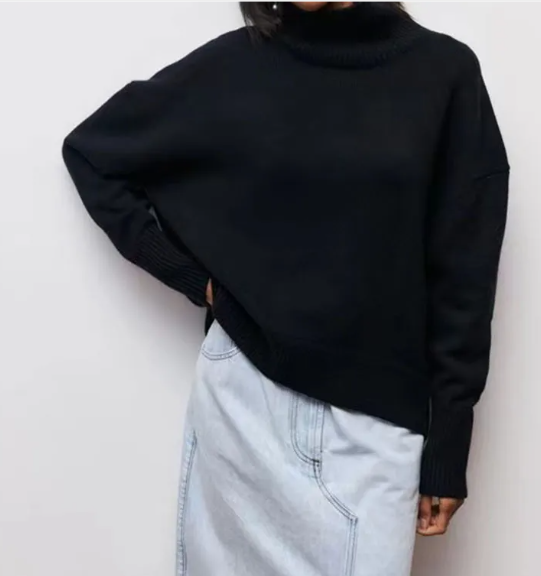 Jersey de cuello alto de punto suave para mujer | Ideal para otoño/invierno