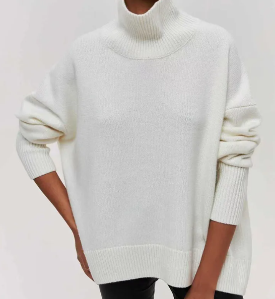 Jersey de cuello alto de punto suave para mujer | Ideal para otoño/invierno