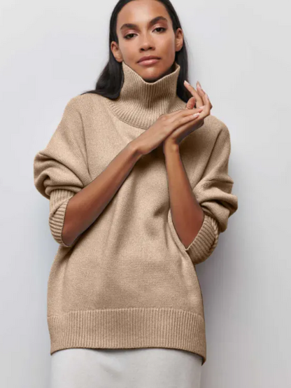Jersey de cuello alto de punto suave para mujer | Ideal para otoño/invierno