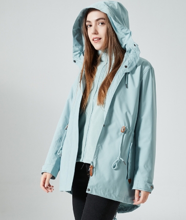 Chaqueta impermeable clásica para exteriores con estampado y capucha para mujer | Ideal para actividades al aire libre