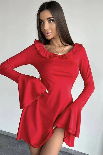 Slim Flare Sleeve Mini Dress