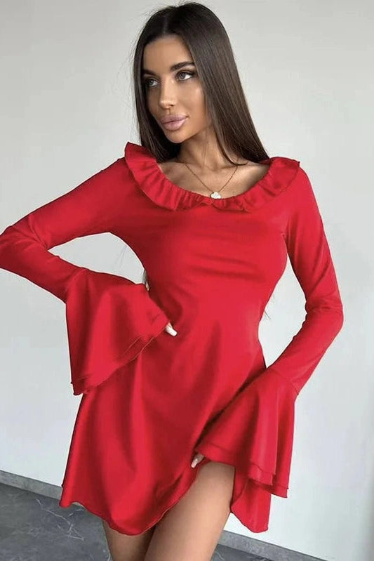 Slim Flare Sleeve Mini Dress