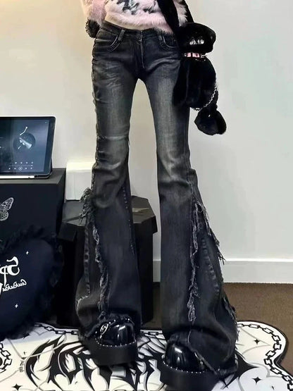 Vintage Distressed Flare Pants