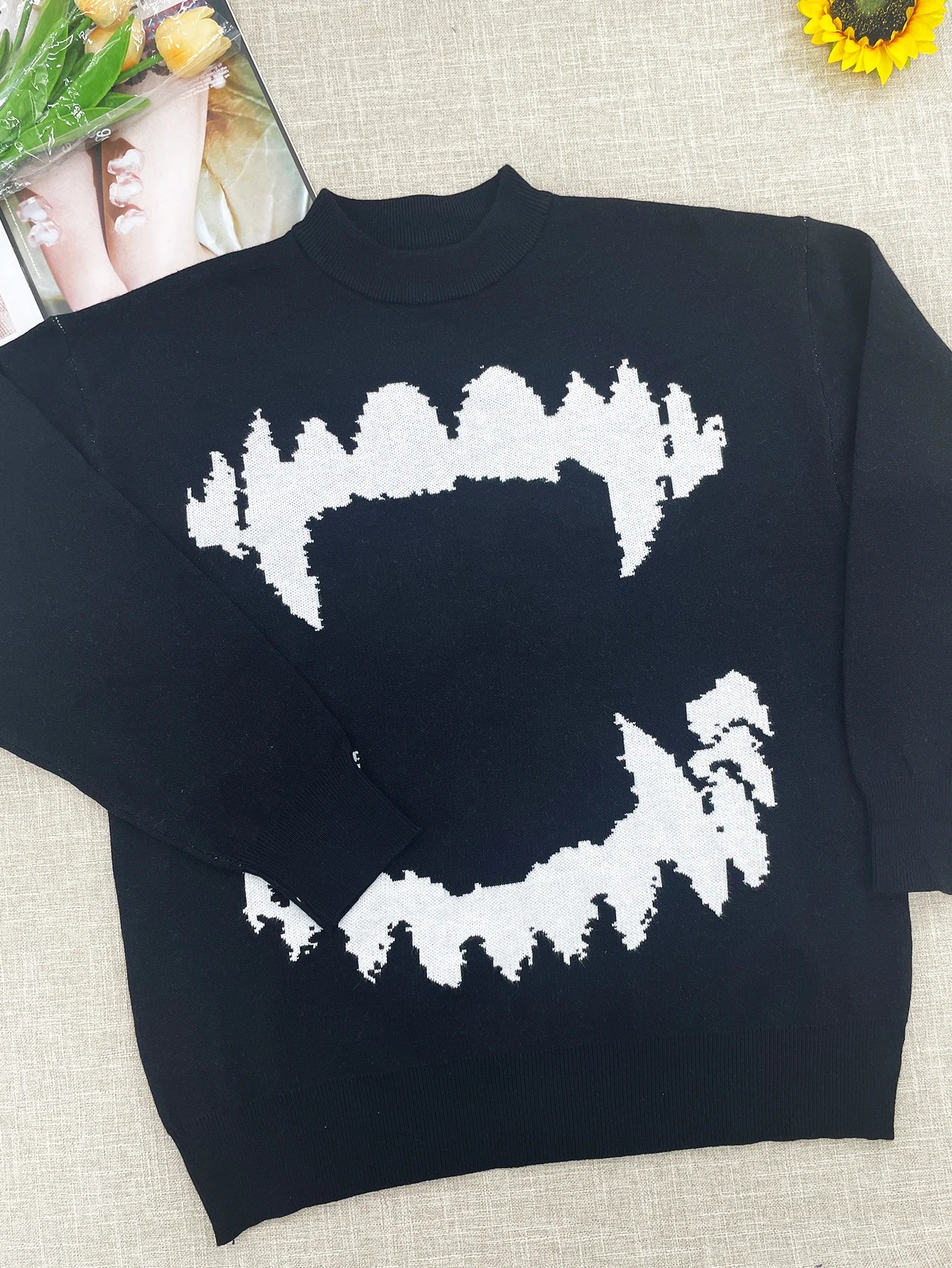 temperament commuter style pullover sweater for women’s autumn and winter new loose all-match crew-neck knitwear
