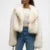 Luxury Brand Runway Fashion Yellow Gradient Cropped Fluffy Fur Jacket Coat Women Winter Thicken Faux Fox Fur Outerwear