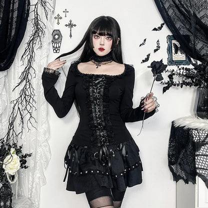 Lace-Up Choker Corset