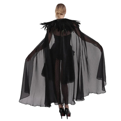 Gothic Feather Collar Cloak