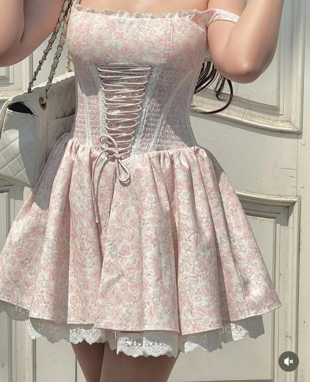 TAVIMART  -  New Summer Women's Dresses Bandage Waist Shaper Elastic Tie Princess Dress Sleeveless Lapel Short Beach Holiday Dress