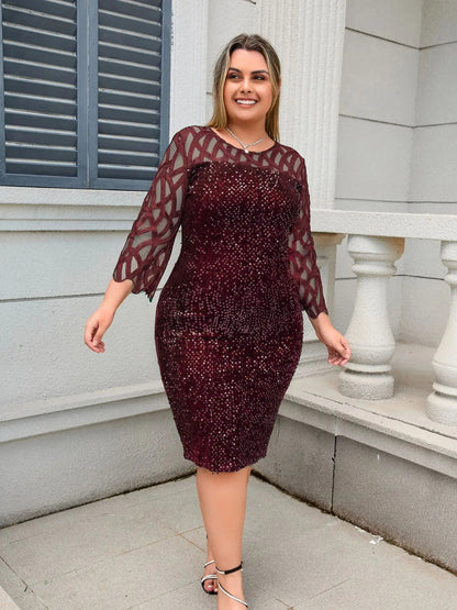 Vestido informal de encaje con lentejuelas para mujer | Ideal para primavera/verano